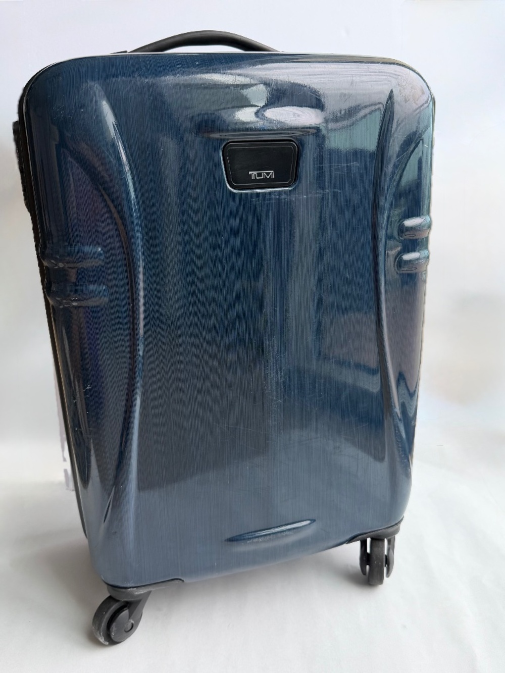 TUMI Compact Carry On Suitcase 18" Hard Shell Luggage Blue Used Travel Bag